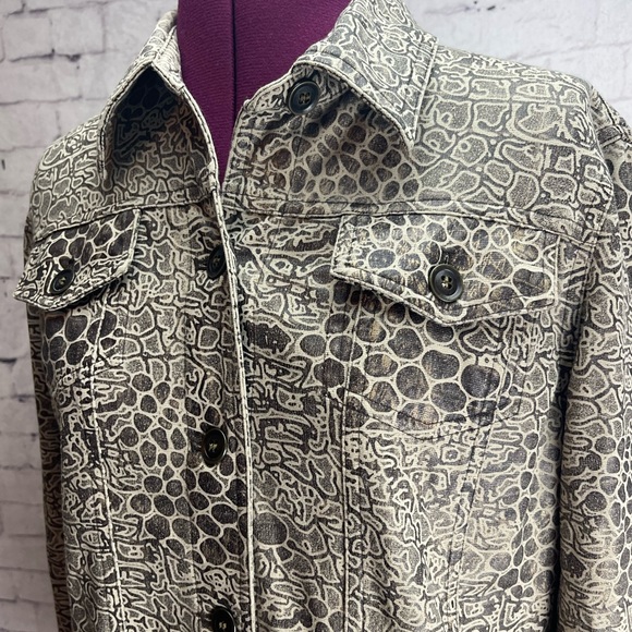 Ruby Rd snake print light weight stretchy jacket size 10 - Picture 2 of 5